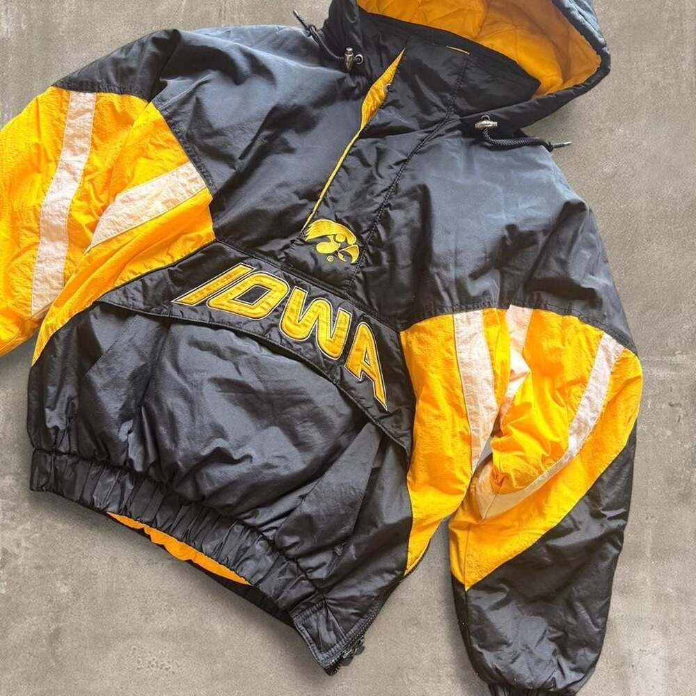 Starter Iowa Hawkeyes Vintage 90s Puffer Pullover Jacket - Picture 2 of 8